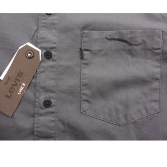 New Levi's Line 8 Dark Gray Casual Button Up Shirt - Picture 3 of 4